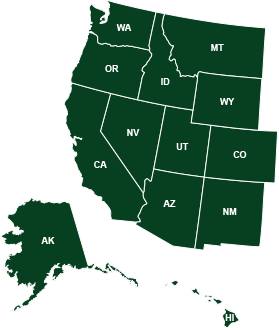 Western U.S. map